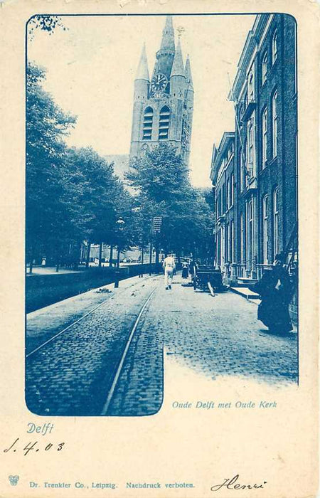 Delft Oude Delft met Oude Kerk