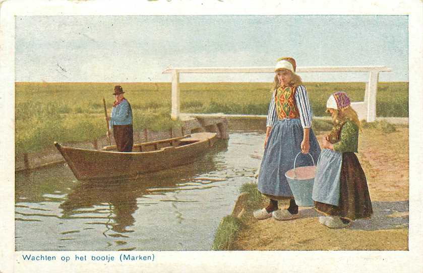 Marken Wachten op het bootje