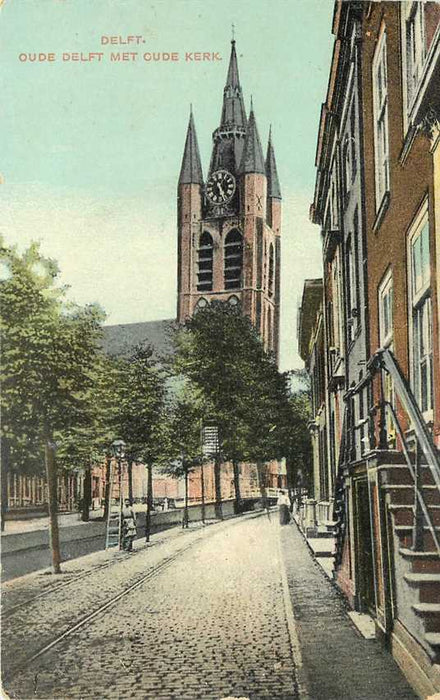 Delft Oude Delft met Oude Kerk