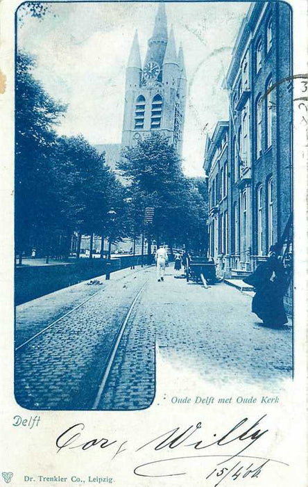 Delft Oude Delft met Oude Kerk