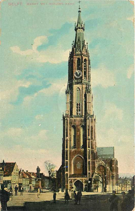 Delft Markt met nieuwe kerk