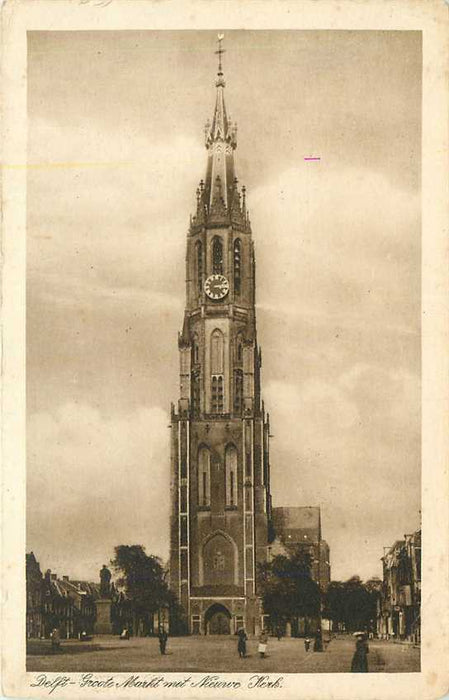 Delft Groote Markt met Nieuwe Kerk