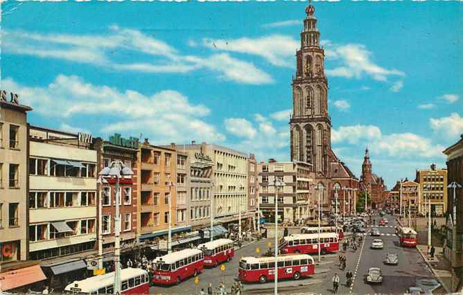 Groningen Grote Markt met Martinitoren