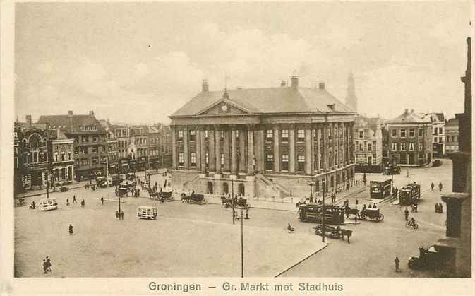 Groningen Gr Markt met Stadhuis