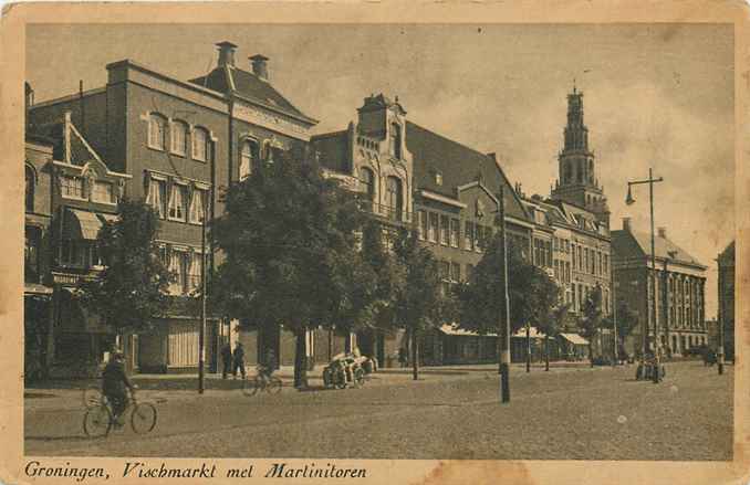 Groningen Vischmarkt met Martinitoren