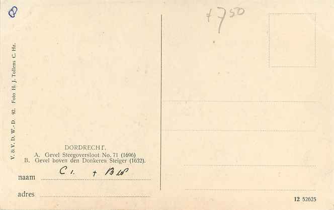 Dordrecht Steegoversloot Gevel