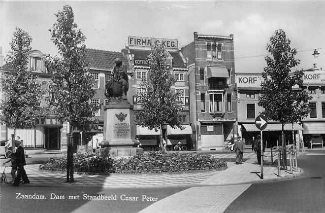 Zaandam Dam met Standbeeld Czaar Peter