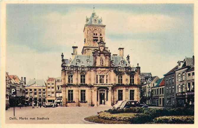 Delft Markt met Stadhuis