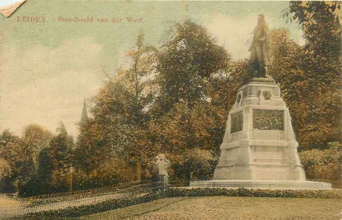 Leiden Standbeeld van der Werf