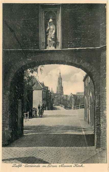 Delft Oosteinde m Toren Nieuwe Kerk