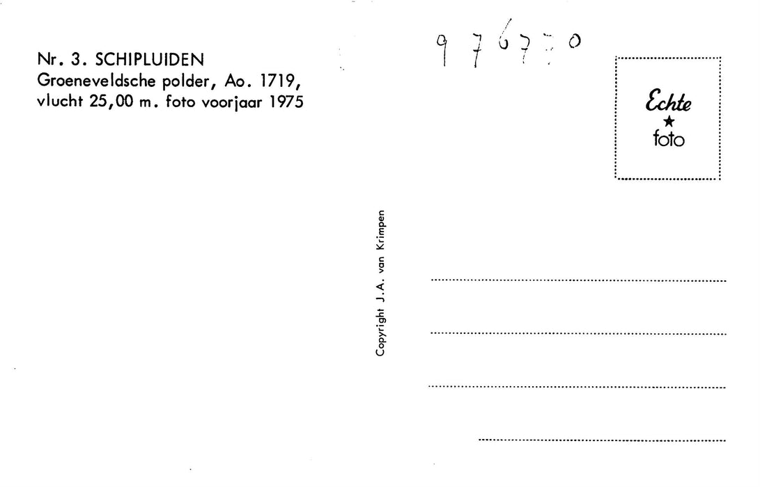 Schipluiden Groeneveldsche polder voorjaar 1975