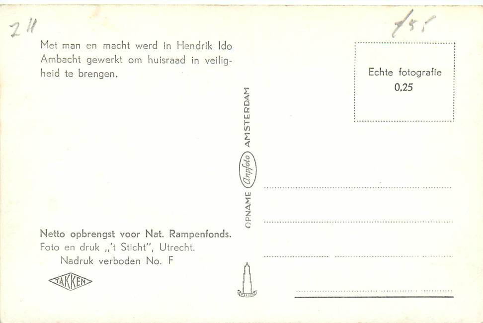 Hendrik Ido Ambacht Nationale ramp in Nederland 1 februari 1953