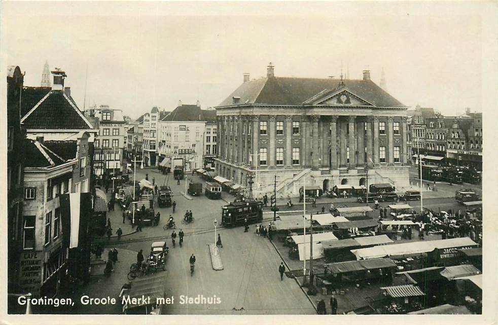 Groningen Groote Markt met Stadhuis