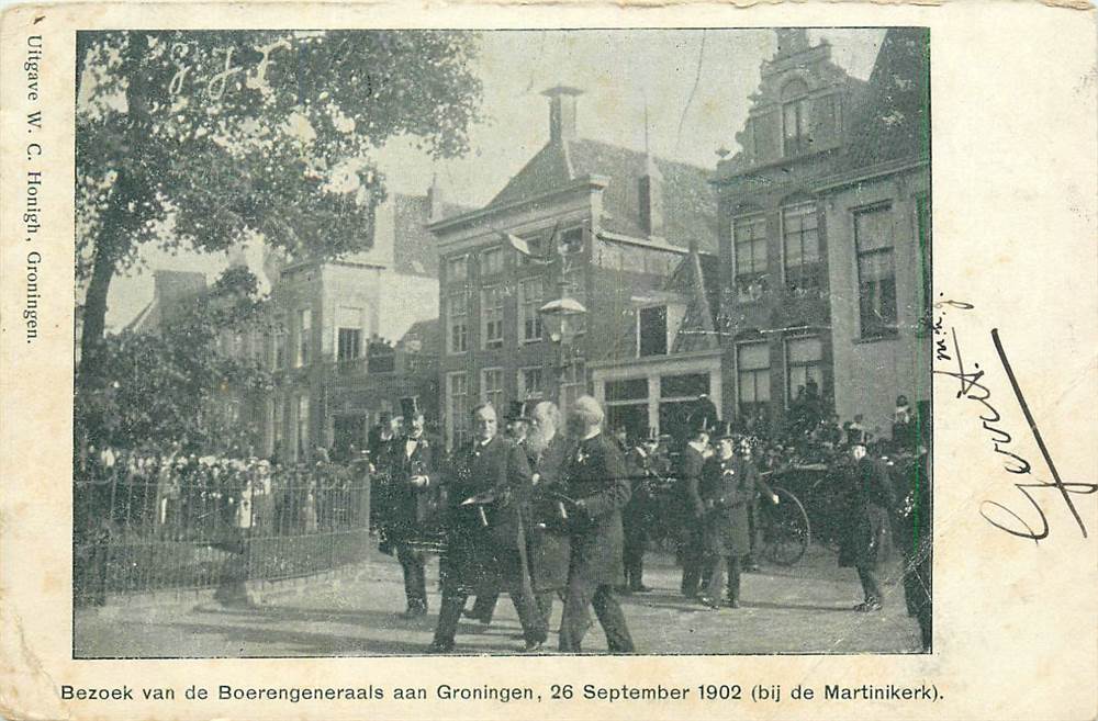 Groningen Bezoek van de Boerengeneraals aan Groningen, 26 September 1902 bij de Martinikerk