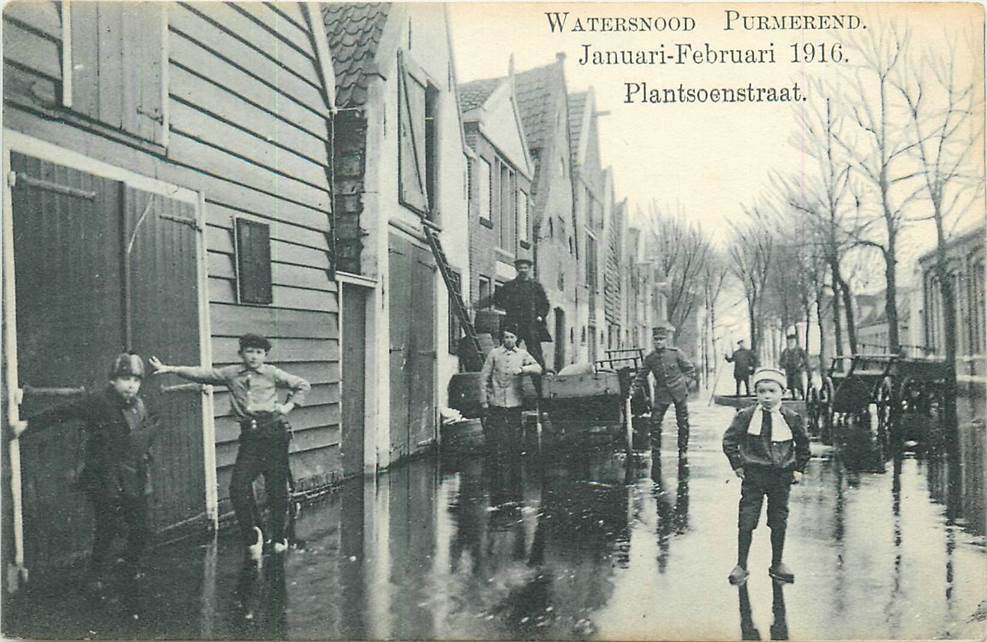 Purmerend Watersnood Januari-Februari 1916 Plantsoenstraat