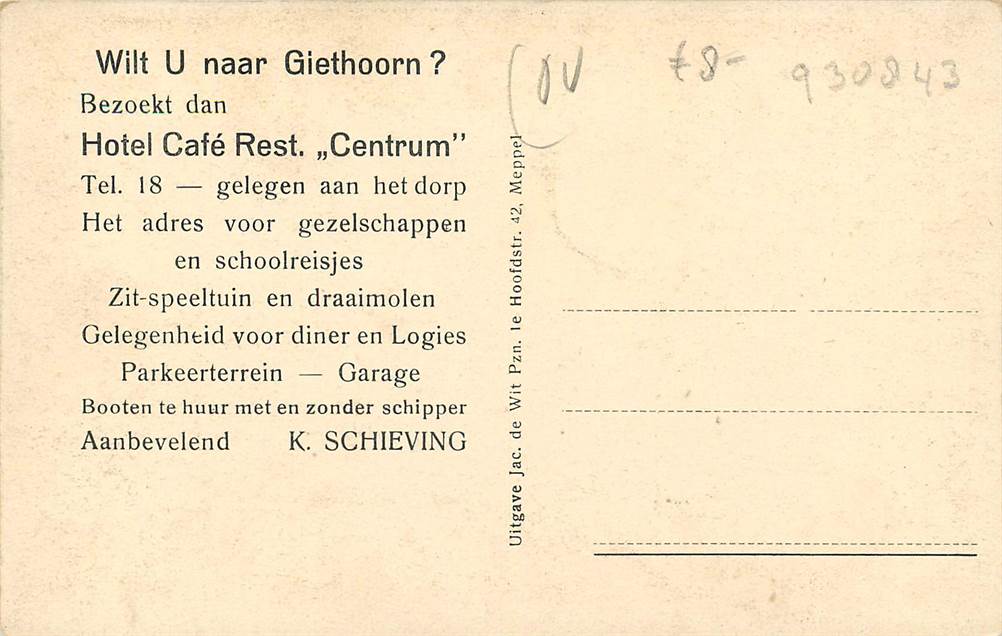 Giethoorn Hotel-Restaurant-Centrum