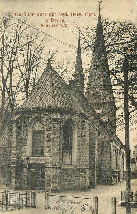 Doorn De oude kerk der Ned. Herv. Gem. Anno jaar 1100