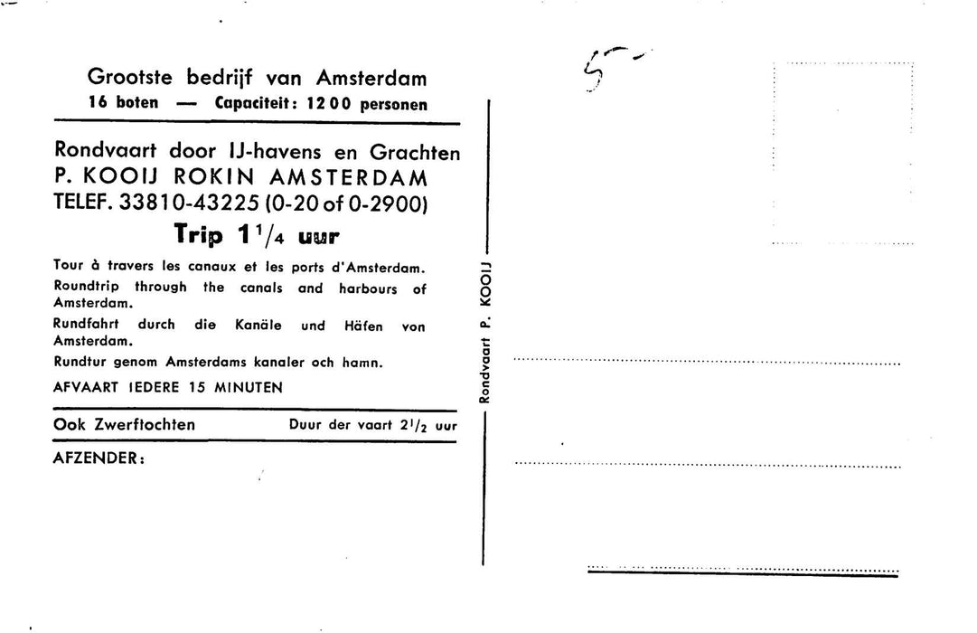 Amsterdam Rondvaart P Kooij Rokin