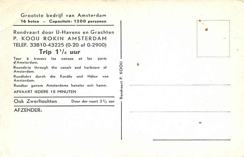 Amsterdam Rondvaart P Kooij Rokin