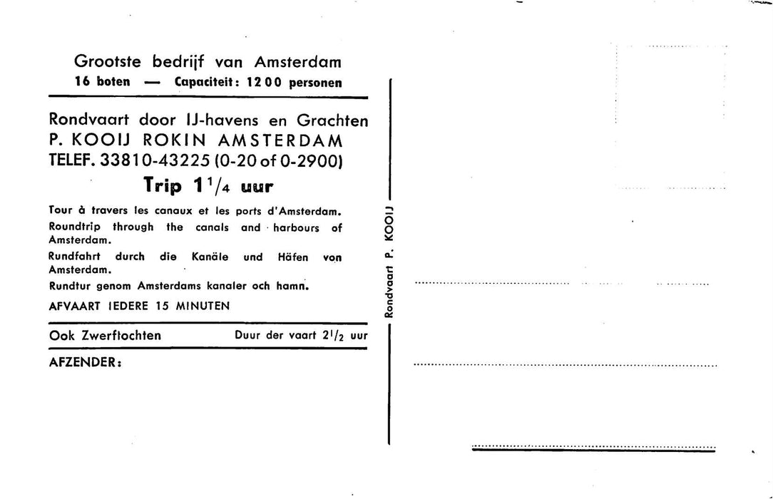 Amsterdam Rondvaart P Kooij Rokin