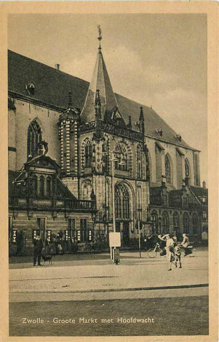 Zwolle Groote Markt met Hoofdwacht