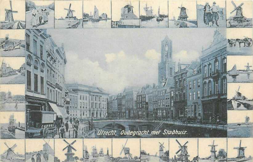 Utrecht Oudegracht met Stadhuis