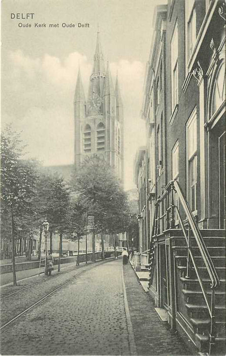 Delft Oude Kerk met Oude Delft