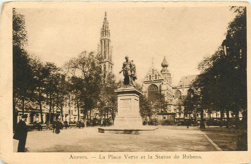 Anvers La Place Verte et la Statue de Rubens