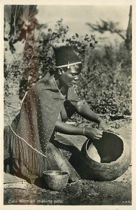 Zulu Woman making pots