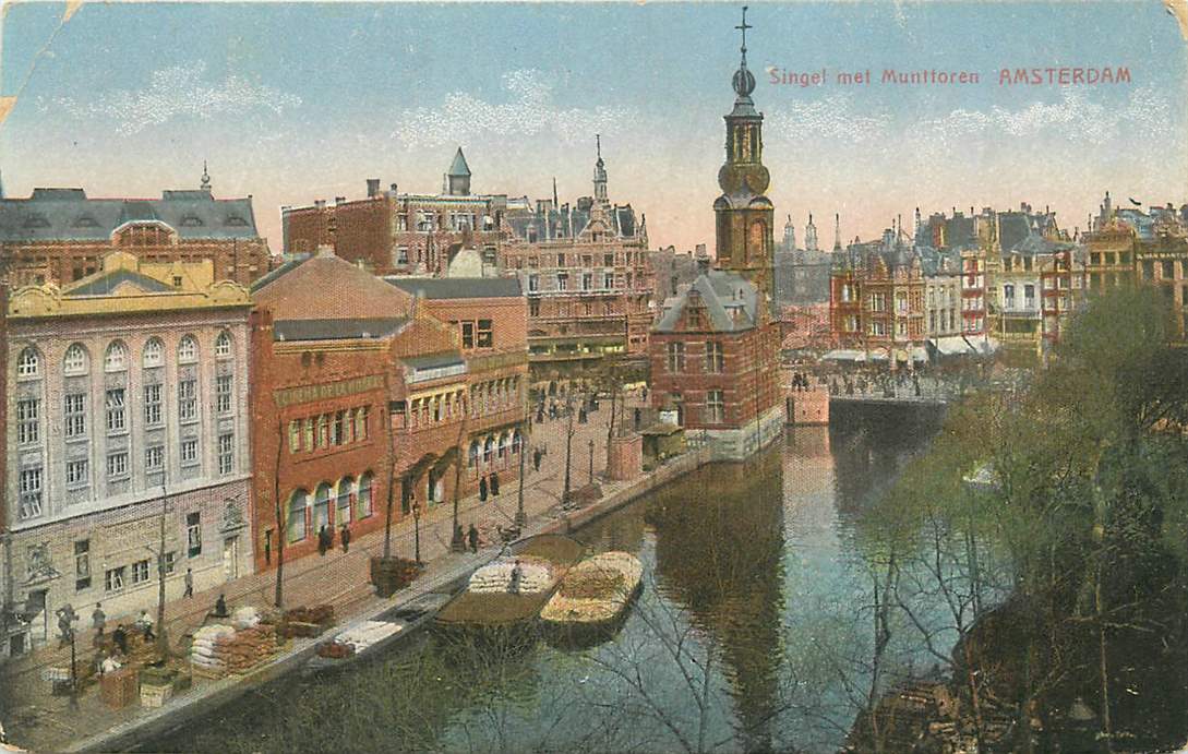 Amsterdam Singel met Munttoren