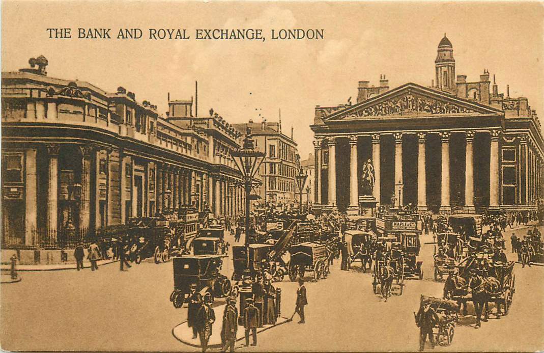 London The Bank and Royal Exchange