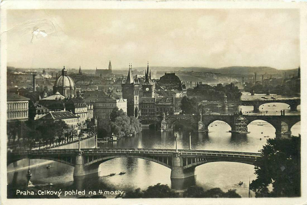 Praha Celkovy phled na 4 mosty