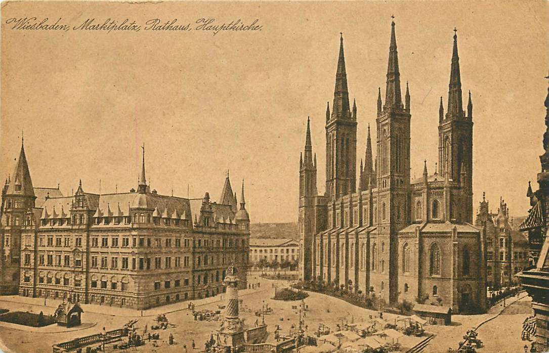 Wiesbaden Marktplatz Rathaus