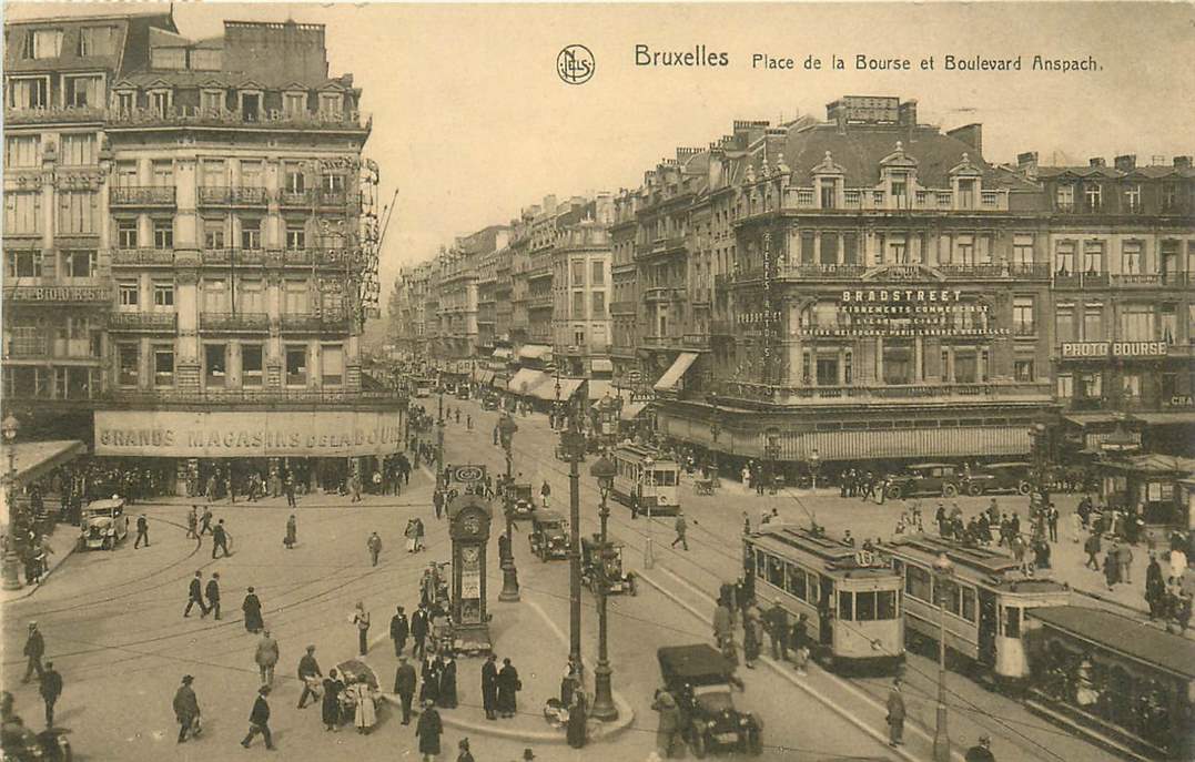 Bruxelles Place de la Bourse et Boulevard Anspach