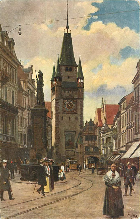 Freiburg Kaiserstrasse mit Martinstor