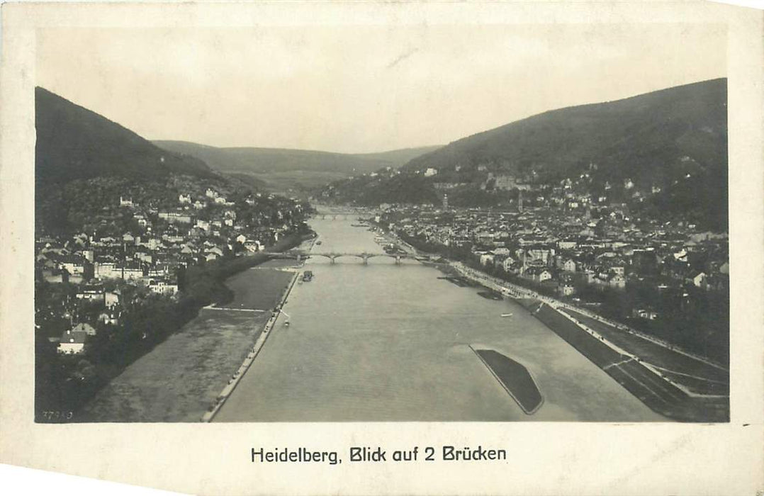 Heidelberg Blick auf 2 Brucken