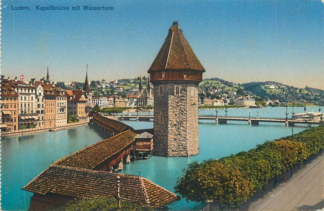 Luzern Kapellbrucke mit Wasserturm