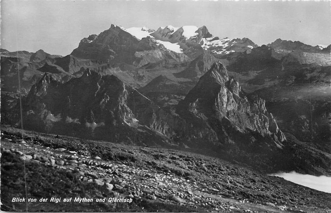 Blick von der Rigi auf Mythen und Glarnisch
