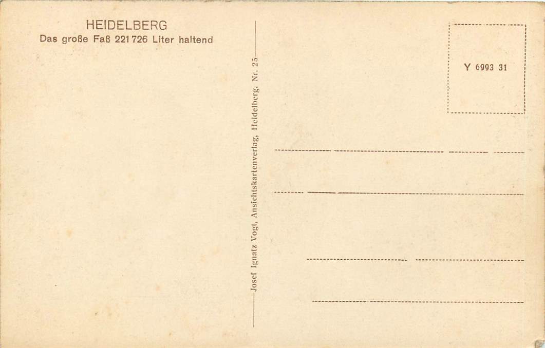 Heidelberg Das Grosse Fass