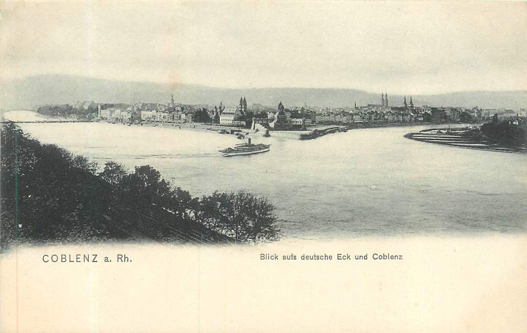 Coblenz Blick aufs deutsche Eck und Coblenz