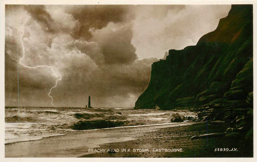 Beachy head in a Storm Eastbourne