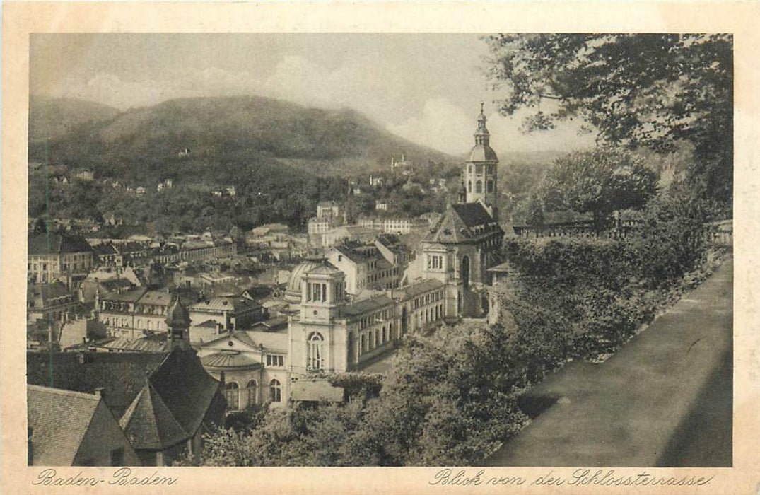 Baden-Baden Blick von der Schlossterrasse