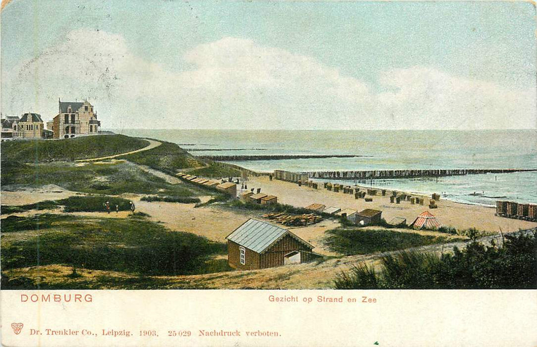 Domburg Gezicht op strand en zee