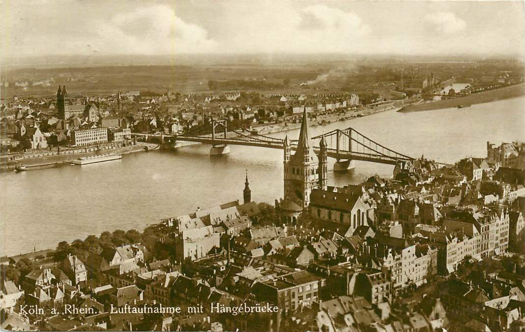 Koln a. Rhein Luftaufnahme mit Hangebrucke