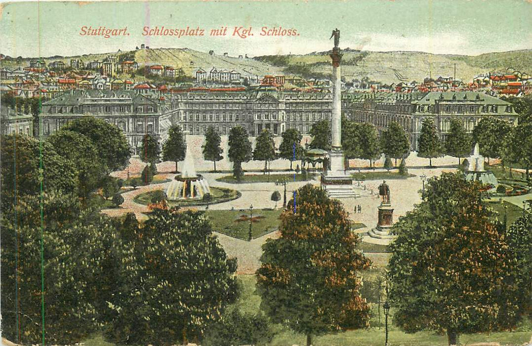 Stuttgart Schlossplatz mit Kgl. Schloss