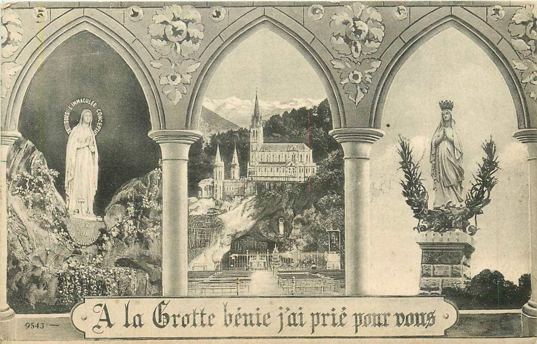 Lourdes A la Grotte Benie J'ai prie Pour vous