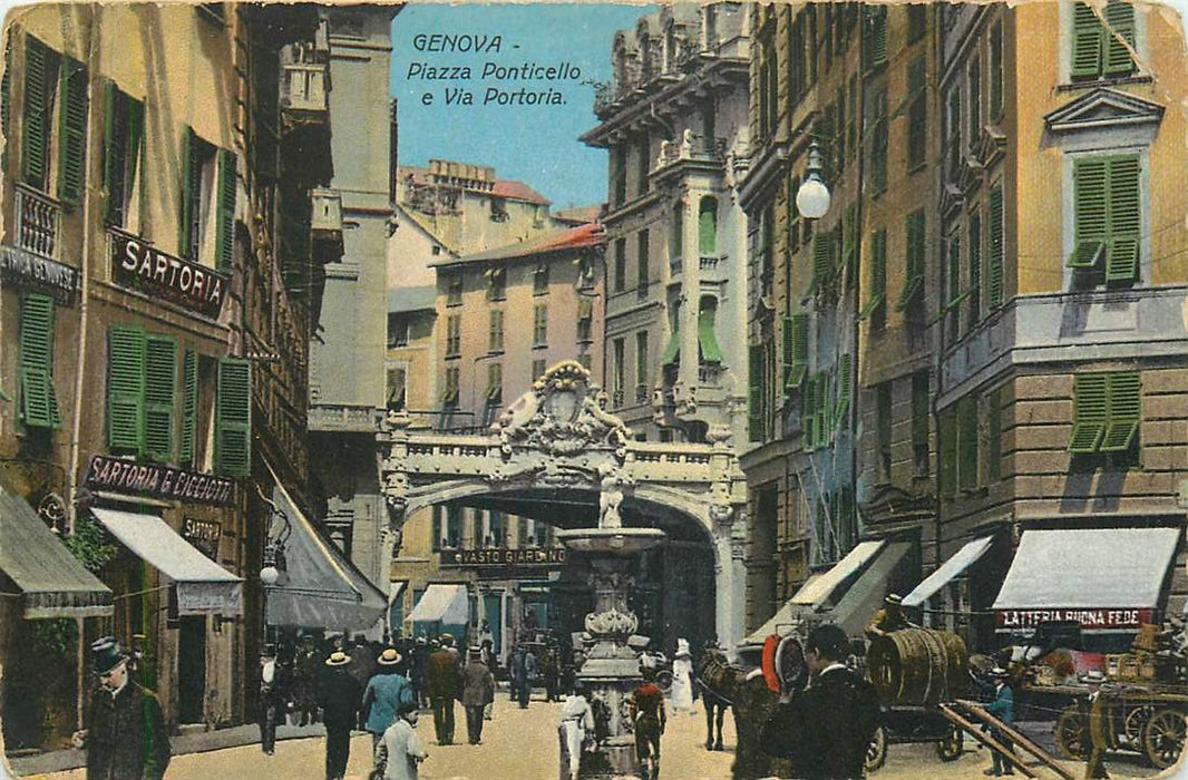 Genova Piazza Ponticello e Via Portoria