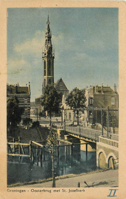 Groningen Oosterbrug met St. Jozefkerk