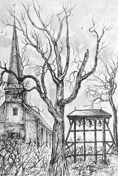 Kerk met oud friese klokkenstoel