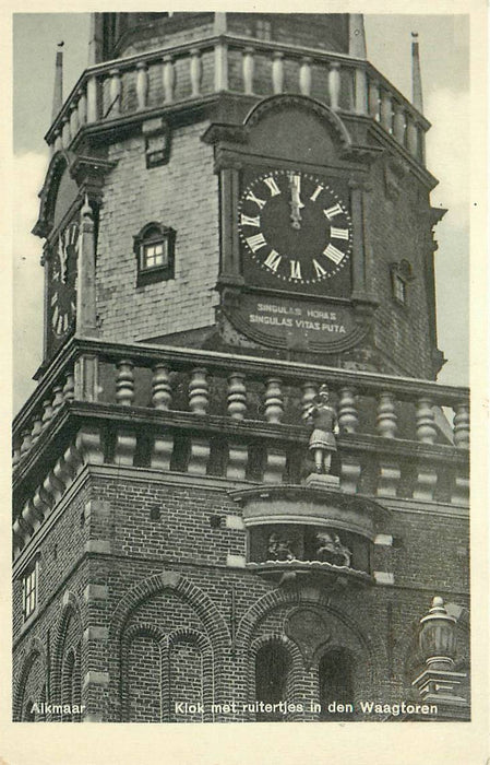 Alkmaar Klok met ruitertjes in den Waagtoren